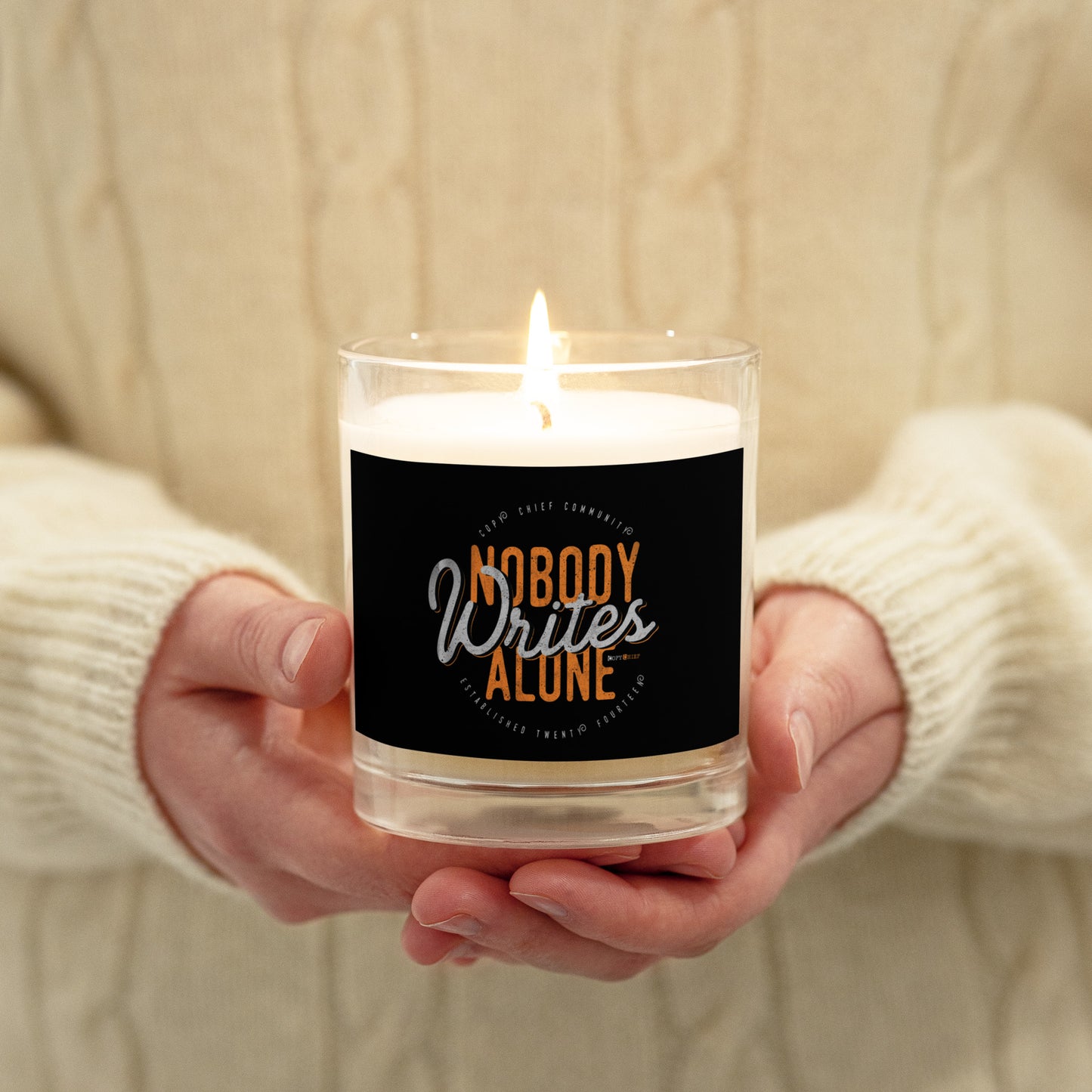 Nobody Writes Alone Glass jar soy wax candle