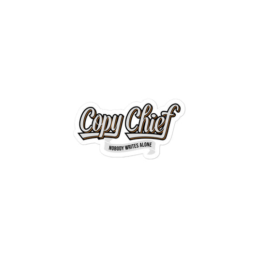 Copy Chief Bubble-free stickers White Text