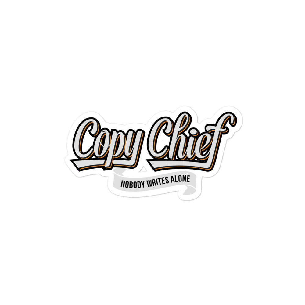 Copy Chief Bubble-free stickers White Text