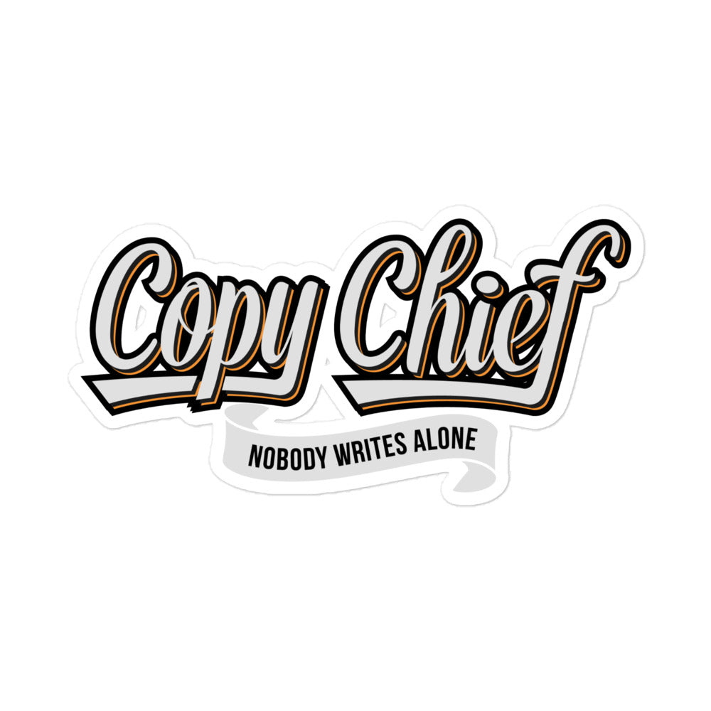 Copy Chief Bubble-free stickers White Text